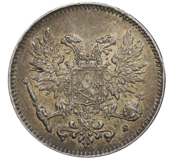 Монета 50 пенни 1917 года Русская Финляндия — Орел без корон (Временное правительство) (Артикул: K10-2654) — Фото №2