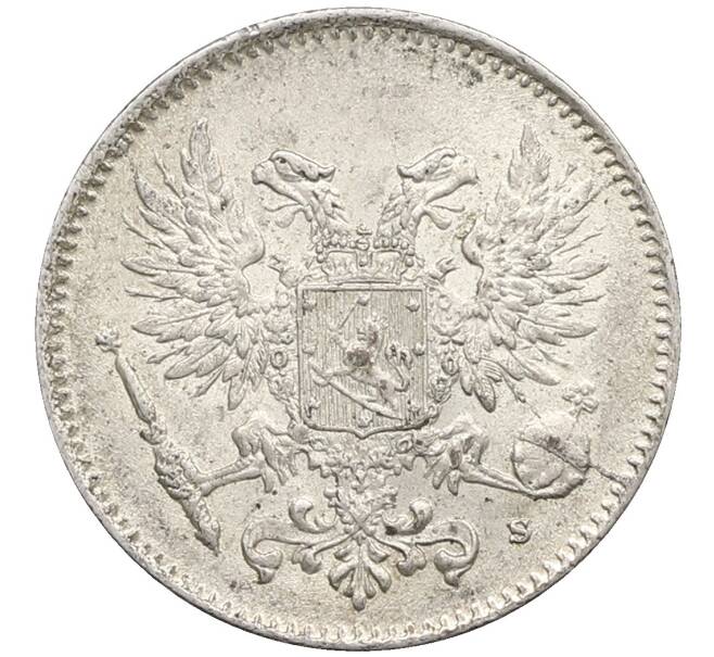 Монета 50 пенни 1917 года Русская Финляндия — Орел без корон (Временное правительство) (Артикул: K10-2655) — Фото №2