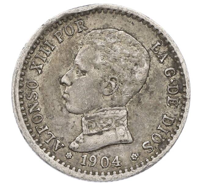Монета 50 сентимо 1904 года Испания (Артикул: K10-2686) — Фото №1