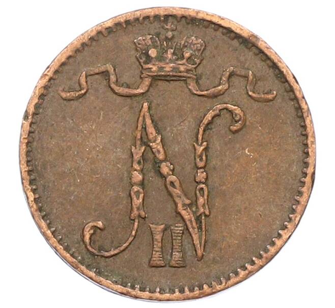 Монета 1 пенни 1909 года Русская Финляндия (Артикул: K10-2945) — Фото №2