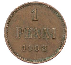 1 пенни 1908 года Русская Финляндия — Фото №1