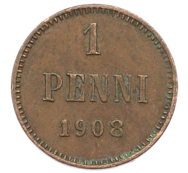 Монета 1 пенни 1908 года Русская Финляндия (Артикул: K10-2946) — Фото №1