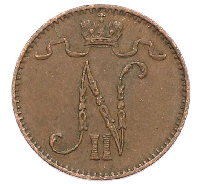 Монета 1 пенни 1908 года Русская Финляндия (Артикул: K10-2946) — Фото №2