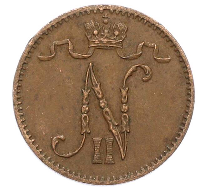 Монета 1 пенни 1909 года Русская Финляндия (Артикул: K10-2950) — Фото №2