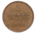 Монета 1 пенни 1909 года Русская Финляндия (Артикул: K10-2954) — Фото №1