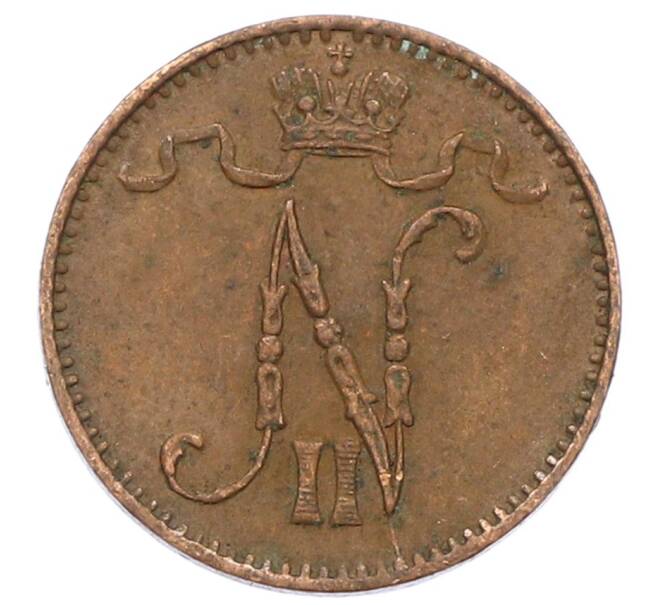 Монета 1 пенни 1909 года Русская Финляндия (Артикул: K10-2954) — Фото №2