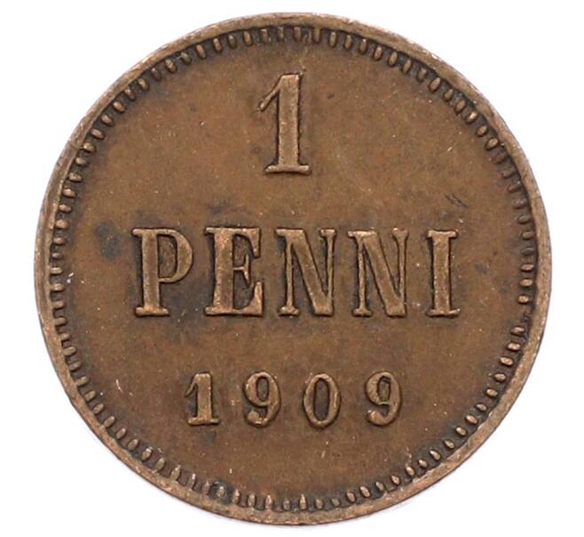 Монета 1 пенни 1909 года Русская Финляндия (Артикул: K10-2959) — Фото №1