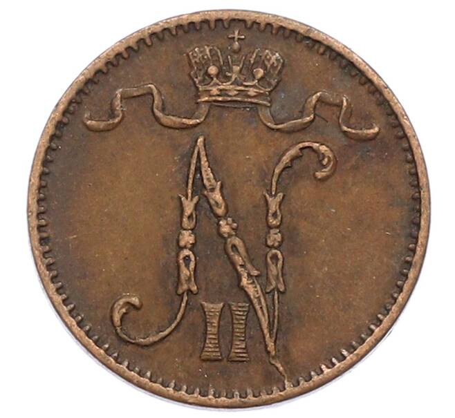 Монета 1 пенни 1909 года Русская Финляндия (Артикул: K10-2959) — Фото №2