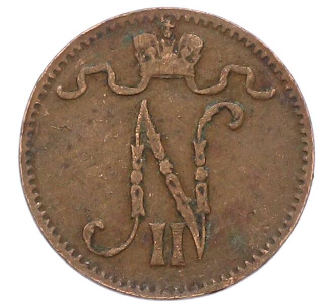 Монета 1 пенни 1913 года Русская Финляндия (Артикул: K10-2984) — Фото №2