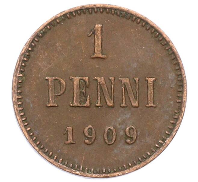Монета 1 пенни 1909 года Русская Финляндия (Артикул: K10-2985) — Фото №1