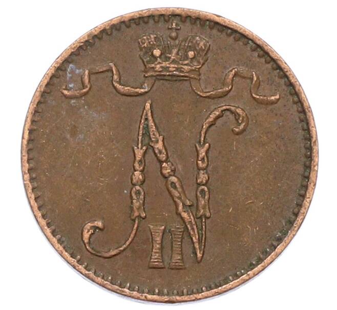 Монета 1 пенни 1909 года Русская Финляндия (Артикул: K10-2985) — Фото №2