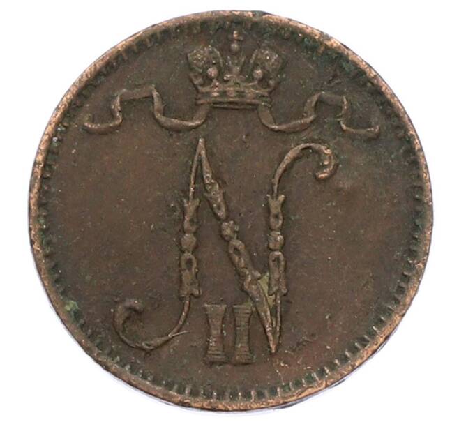 Монета 1 пенни 1900 года Русская Финляндия (Артикул: K10-2986) — Фото №2