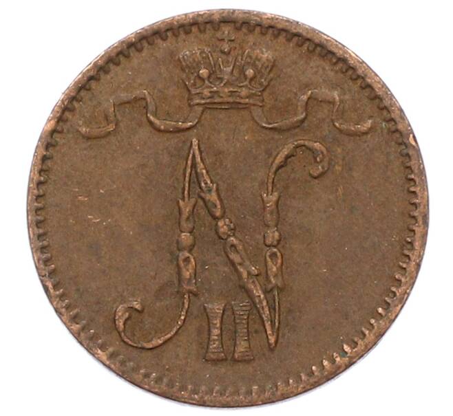 Монета 1 пенни 1914 года Русская Финляндия (Артикул: K10-3004) — Фото №2