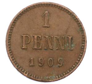 1 пенни 1909 года Русская Финляндия — Фото №1