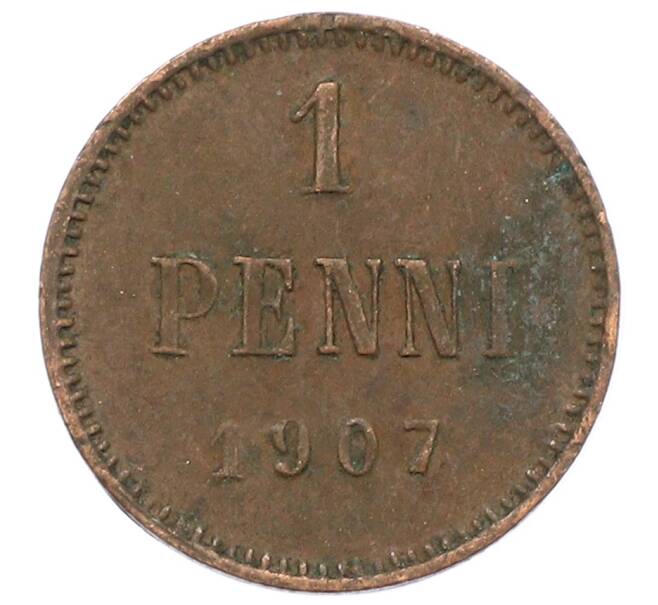 Монета 1 пенни 1907 года Русская Финляндия (Артикул: K10-3018) — Фото №1