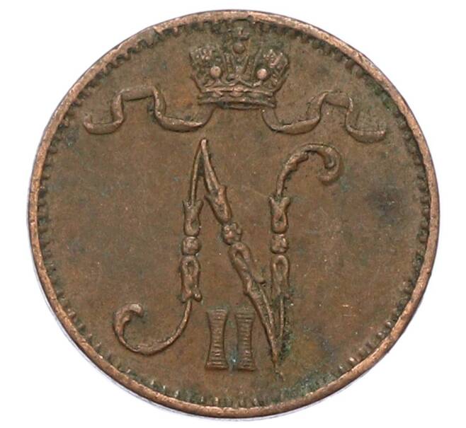 Монета 1 пенни 1907 года Русская Финляндия (Артикул: K10-3018) — Фото №2