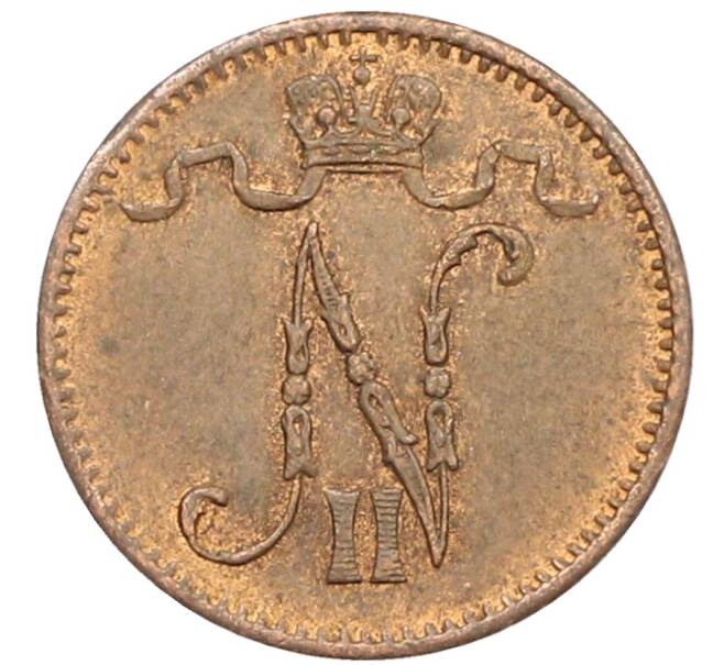 Монета 1 пенни 1915 года Русская Финляндия (Артикул: K10-3019) — Фото №2