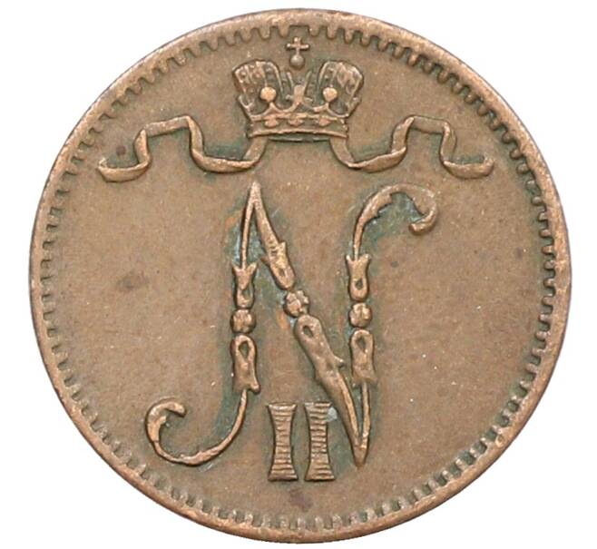 Монета 1 пенни 1916 года Русская Финляндия (Артикул: K10-3020) — Фото №2