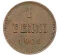 Монета 1 пенни 1909 года Русская Финляндия (Артикул: K10-3023) — Фото №1