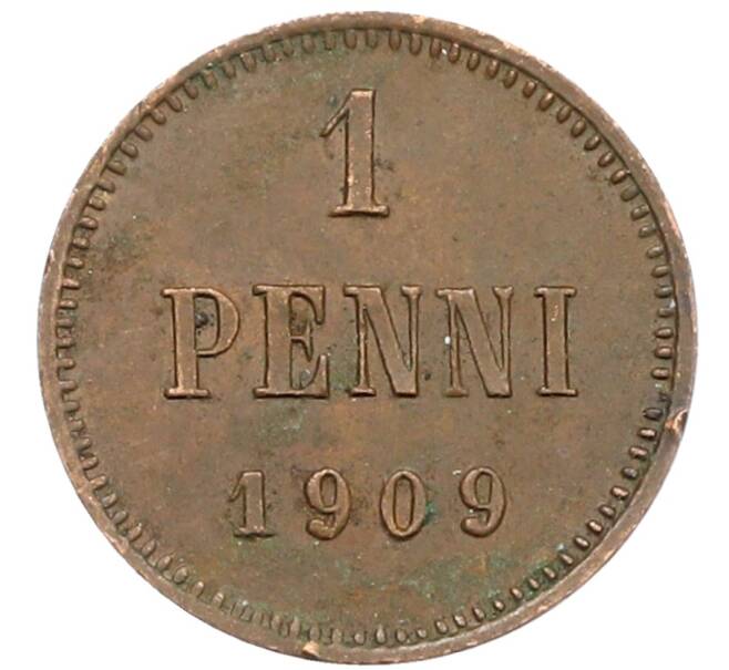 Монета 1 пенни 1909 года Русская Финляндия (Артикул: K10-3023) — Фото №1