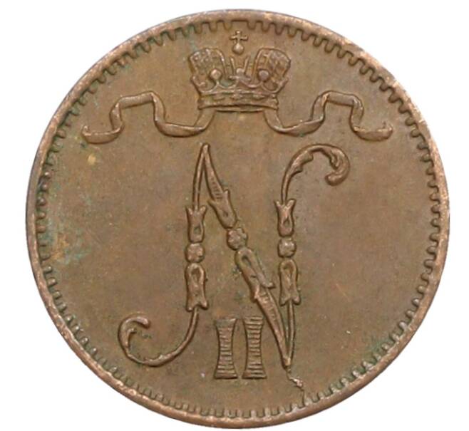 Монета 1 пенни 1909 года Русская Финляндия (Артикул: K10-3023) — Фото №2