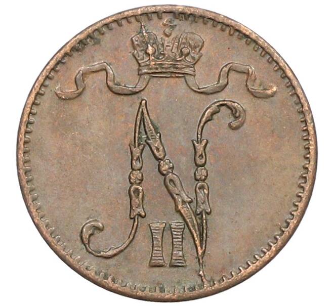 Монета 1 пенни 1915 года Русская Финляндия (Артикул: K10-3025) — Фото №2