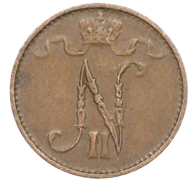 Монета 1 пенни 1913 года Русская Финляндия (Артикул: K10-3030) — Фото №2