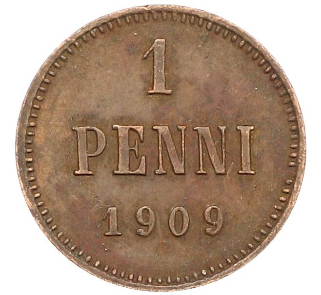 Монета 1 пенни 1909 года Русская Финляндия (Артикул: K10-3036) — Фото №1