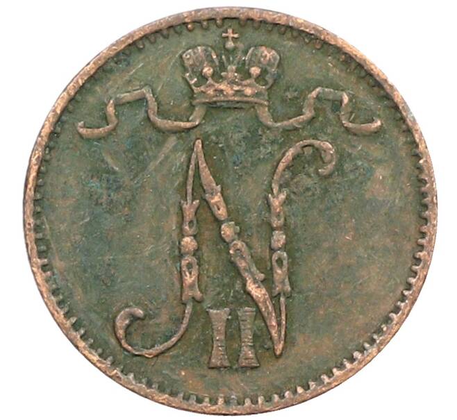 Монета 1 пенни 1909 года Русская Финляндия (Артикул: K10-3039) — Фото №2