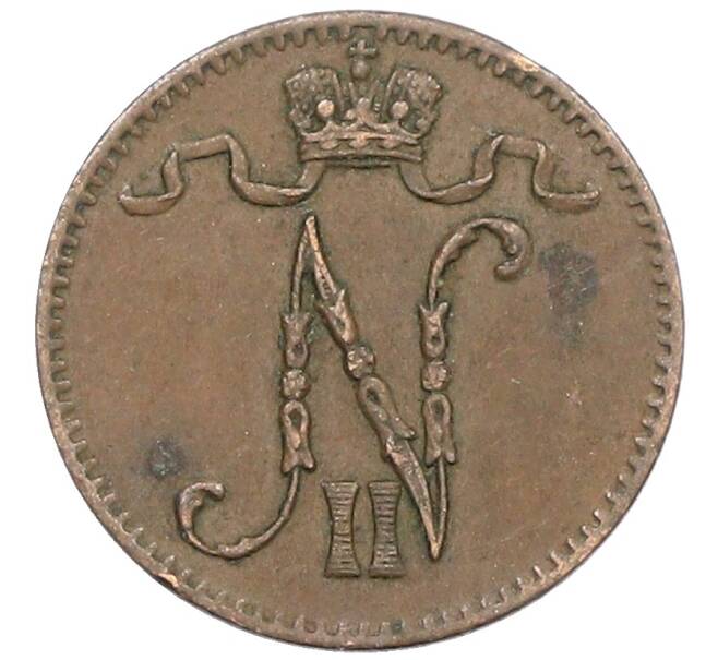 Монета 1 пенни 1900 года Русская Финляндия (Артикул: K10-3040) — Фото №2