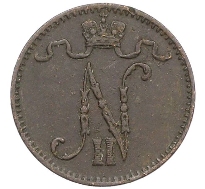 Монета 1 пенни 1907 года Русская Финляндия (Артикул: K10-3044) — Фото №2