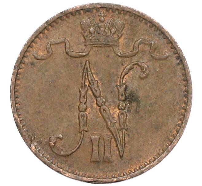 Монета 1 пенни 1914 года Русская Финляндия (Артикул: K10-3045) — Фото №2