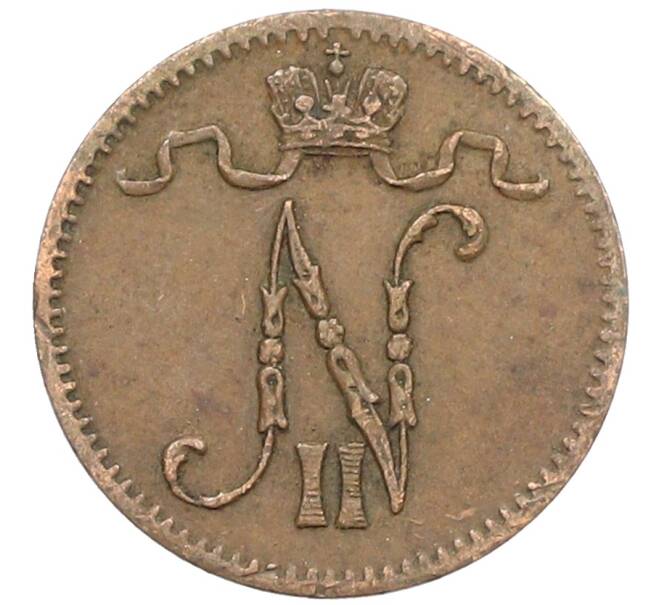 Монета 1 пенни 1916 года Русская Финляндия (Артикул: K10-3046) — Фото №2