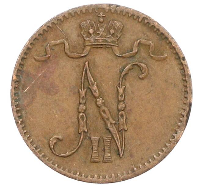 Монета 1 пенни 1916 года Русская Финляндия (Артикул: K10-3051) — Фото №2