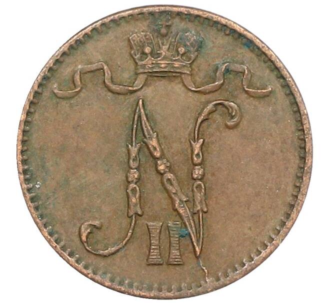 Монета 1 пенни 1915 года Русская Финляндия (Артикул: K10-3054) — Фото №2