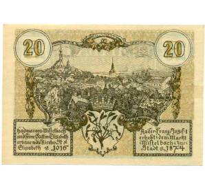 20 геллеров 1920 года Австрия — Мистельбах (Нотгельд) — Фото №2