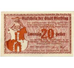 20 геллеров 1919 года Австрия — Эфердинг (Нотгельд) — Фото №1