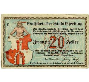 20 геллеров 1919 года Австрия — Эфердинг (Нотгельд) — Фото №1