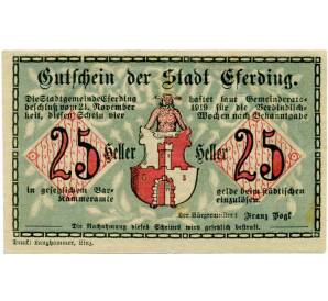 25 геллеров 1919 года Австрия — Эфердинг (Нотгельд) — Фото №1