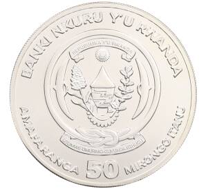 50 франков 2015 года Руанда «Африканская унция — Буйвол» — Фото №2