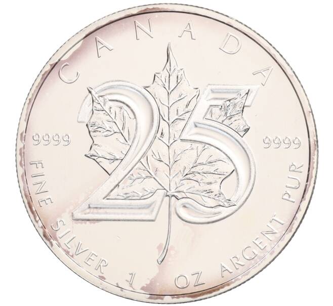 Монета 5 долларов 2013 года Канада «25 лет серебряным монетам Кленовый лист» (Артикул: K10-2893) — Фото №1