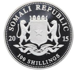 100 шиллингов 2015 года Сомали «Дикая природа Африки — Слон» — Фото №2