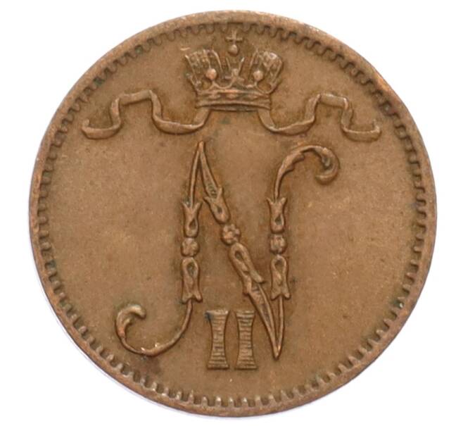 Монета 1 пенни 1914 года Русская Финляндия (Артикул: K10-3147) — Фото №2