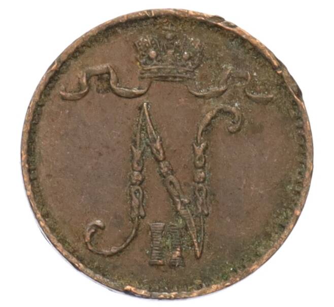 Монета 1 пенни 1900 года Русская Финляндия (Артикул: K10-3148) — Фото №2