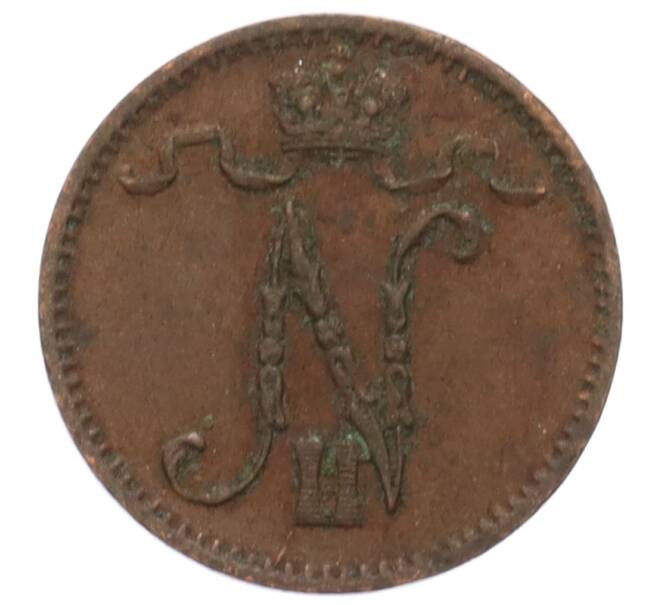 Монета 1 пенни 1900 года Русская Финляндия (Артикул: K10-3163) — Фото №2