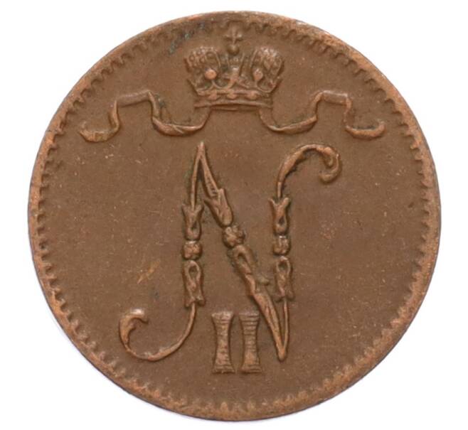 Монета 1 пенни 1914 года Русская Финляндия (Артикул: K10-3166) — Фото №2