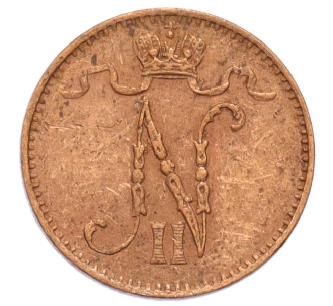 Монета 1 пенни 1907 года Русская Финляндия (Артикул: K10-3173) — Фото №2