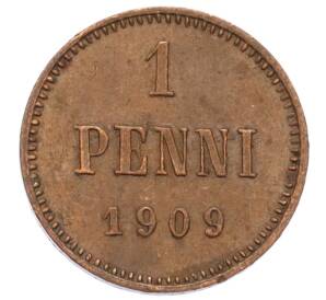 1 пенни 1909 года Русская Финляндия — Фото №1