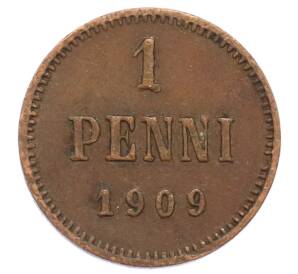 1 пенни 1909 года Русская Финляндия — Фото №1