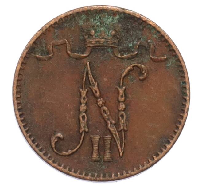 Монета 1 пенни 1900 года Русская Финляндия (Артикул: K10-3181) — Фото №2